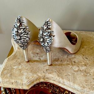 Gorgeous shoes , normal wear, missing 1 gem in the back